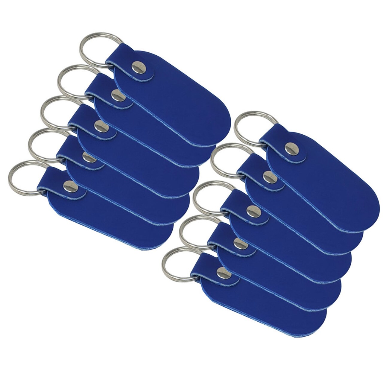 Oval Leather Keychains Kit – Full-Grain Latigo, 10-Pack, Engraving & Foil Stamping Ready, DIY Personalized Keyrings